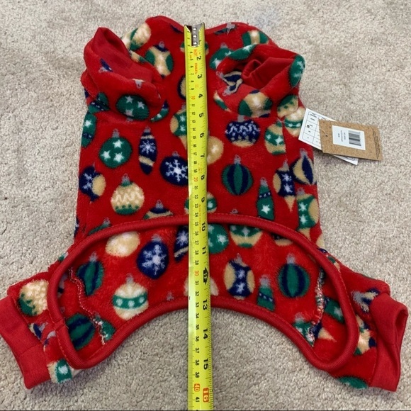 𝅺nwt Small breed dog red Christmas ornament pyjamas size medium - Picture 6 of 10